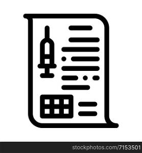 Physician Injection Appointments Icon Vector. Outline Physician Injection Appointments Sign. Isolated Contour Symbol Illustration. Physician Injection Appointments Icon Vector Outline Illustration