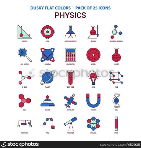 Physics icon Dusky Flat color - Vintage 25 Icon Pack