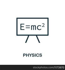 Physics icon vector illustration. Creative sign from education icons collection. Filled flat Physics icon for computer and mobile. Symbol, logo vector graphics.. Physics vector icon symbol. Creative sign from education icons collection. Filled flat Physics icon for computer and mobile