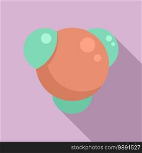 Physics molecule icon. Flat illustration of physics molecule vector icon for web design. Physics molecule icon, flat style