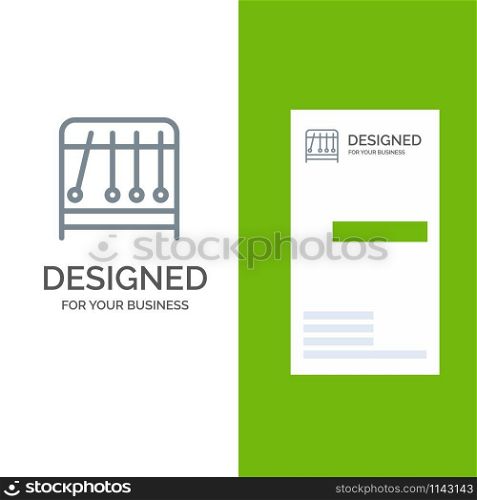Physics, Pendulum, Science Grey Logo Design and Business Card Template