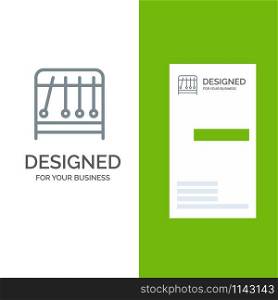 Physics, Pendulum, Science Grey Logo Design and Business Card Template
