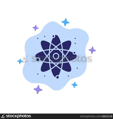 Physics, React, Science Blue Icon on Abstract Cloud Background