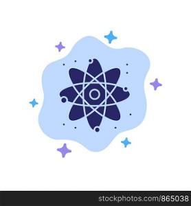 Physics, React, Science Blue Icon on Abstract Cloud Background