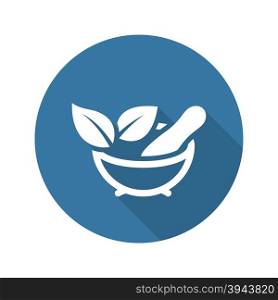 Phytotherapy Icon. Flat Design.. Phytotherapy Icon with Leaves. Flat Design. Isolated.