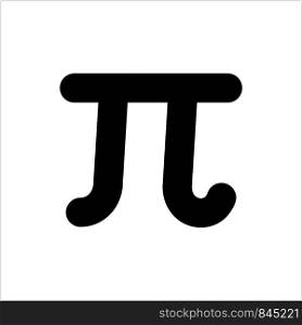 Pi Greek Letter Icon, Pi Mathematical Symbol Vector Art Illustration