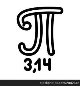 pi number line icon vector. pi number sign. isolated contour symbol black illustration. pi number line icon vector illustration