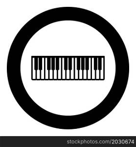 Pianino music keys ivory synthesizer icon in circle round black color vector illustration image solid outline style simple. Pianino music keys ivory synthesizer icon in circle round black color vector illustration image solid outline style
