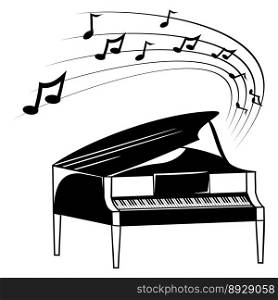 Piano and music notes vector image