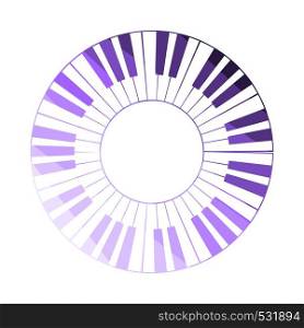 Piano Circle Keyboard Icon. Flat Color Ladder Design. Vector Illustration.