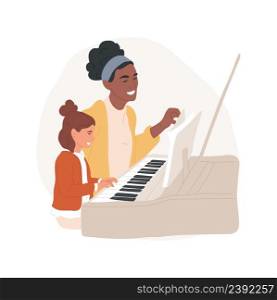 Piano class isolated cartoon vector illustration Creativity development, playing piano, art activity for children, after school music class, daycare center, PA day program vector cartoon.. Piano class isolated cartoon vector illustration