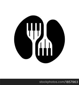 Piano fork logo template vector icon design