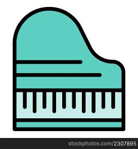 Piano icon. Outline piano vector icon color flat isolated. Piano icon color outline vector