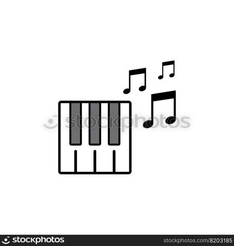 piano icon vector illustration logo template