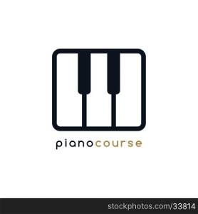 piano key note course lesson logo logotype vector