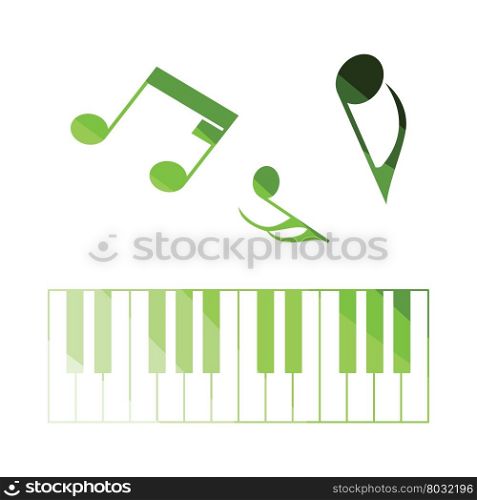 Piano keyboard icon. Flat color design. Vector illustration.