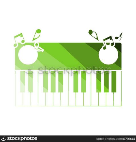 Piano Keyboard Icon. Flat Color Ladder Design. Vector Illustration.