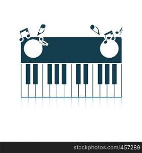 Piano keyboard icon. Shadow reflection design. Vector illustration.