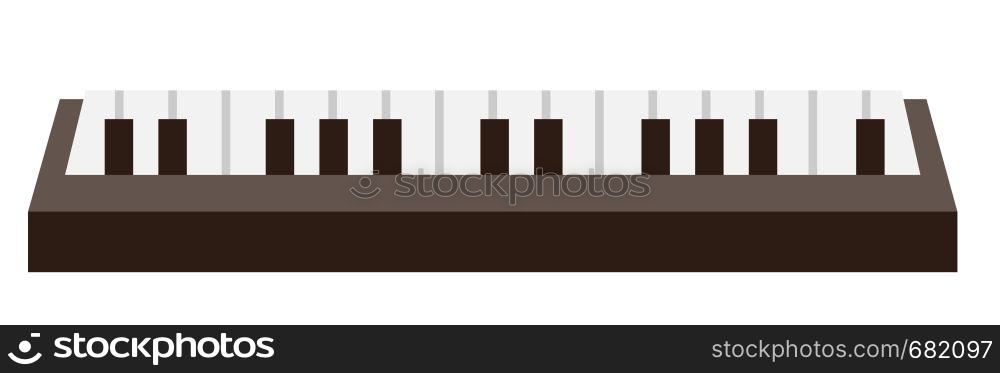Piano keyboard vector cartoon illustration isolated on white background.. Piano keyboard vector cartoon illustration.