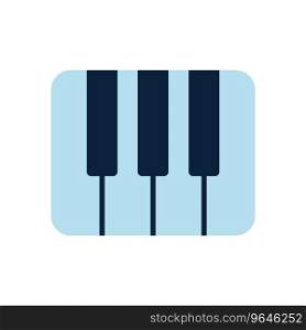 Piano keys flat logo play emblem Royalty Free Vector Image