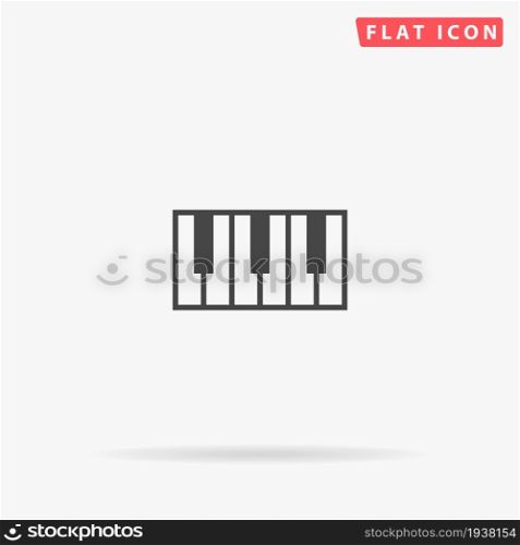 Piano Keys flat vector icon. Glyph style sign. Simple hand drawn illustrations symbol for concept infographics, designs projects, UI and UX, website or mobile application.. Piano Keys flat vector icon