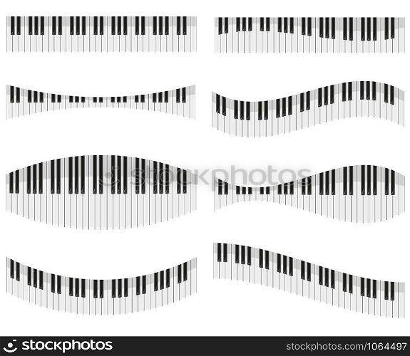 piano keys for different forms of design vector illustration isolated on white background