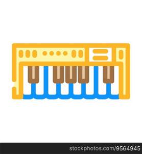 piano keys retro music color icon vector. piano keys retro music sign. isolated symbol illustration. piano keys retro music color icon vector illustration