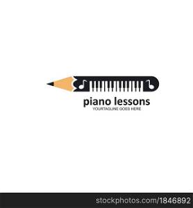 piano lesson icon vector illustration concept design web template