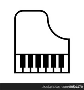 Piano line icon isolated on white background. Black flat thin icon on modern outline style. Linear symbol and editable stroke. Simple and pixel perfect stroke vector illustration
