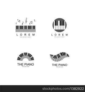 Piano Logo Design Template. Vector Illustration