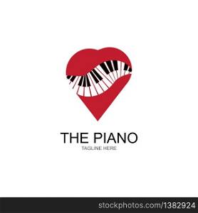 Piano Logo Design Template. Vector Illustration