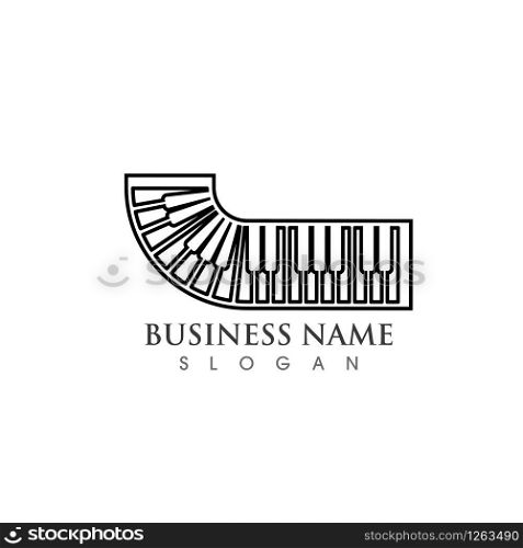 Piano logo icon vector ilustration template