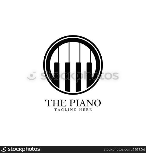 Piano logo template vector icon illustration design