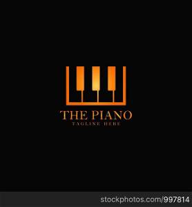 Piano logo template vector icon illustration design