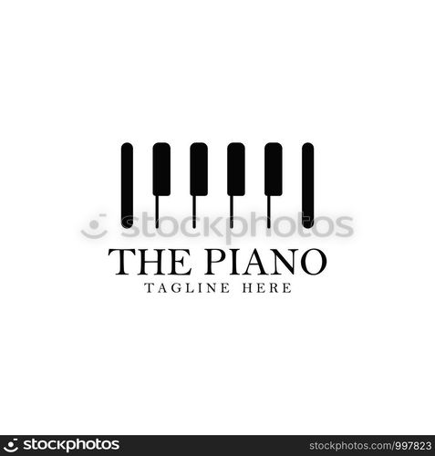 Piano logo template vector icon illustration design