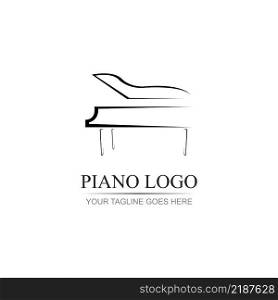 Piano Logo vector illustration design template