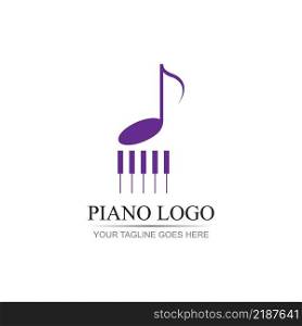 Piano Logo vector illustration design template