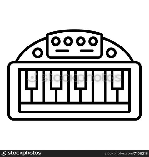 Piano toy icon. Outline piano toy vector icon for web design isolated on white background. Piano toy icon, outline style