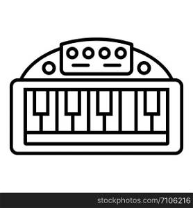 Piano toy icon. Outline piano toy vector icon for web design isolated on white background. Piano toy icon, outline style