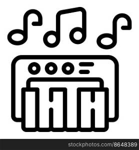 Piano toy icon outline vector. Music game. Acoustic instrument. Piano toy icon outline vector. Music game