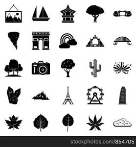 Pic icons set. Simple set of 25 pic vector icons for web isolated on white background. Pic icons set, simple style