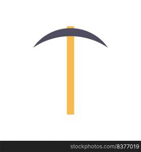 Pick tool vector icon and illustration industry symbol equipment. Work construction axe flat and handle object industrial. Element simple miner and dig pickax rock. Isolated heavy mine hardware shape