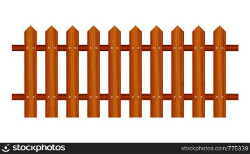 Picket fence, wooden textured, rounded edges Vector illustration. Picket fence, wooden textured, rounded edges. Vector stock illustration.