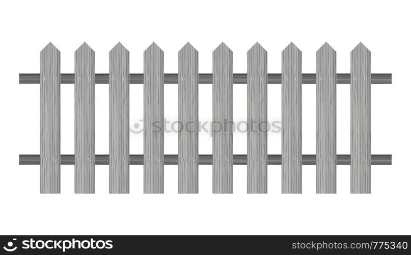 Picket fence, wooden textured, rounded edges Vector illustration. Picket fence, wooden textured, rounded edges. Vector stock illustration.