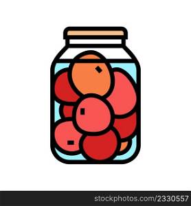 pickled tomato color icon vector. pickled tomato sign. isolated symbol illustration. pickled tomato color icon vector illustration