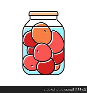 pickled tomato color icon vector. pickled tomato sign. isolated symbol illustration. pickled tomato color icon vector illustration