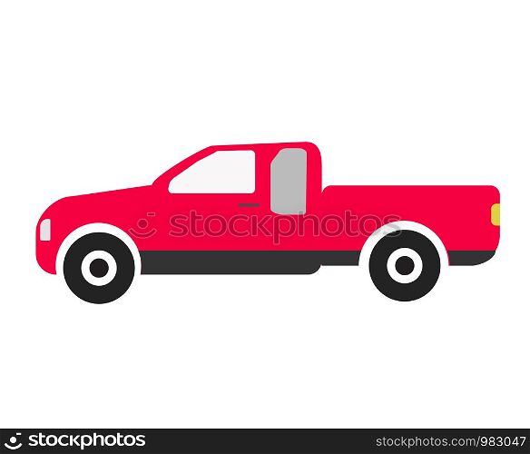 pickup truck icon on white background. flat style. red pickup truck sign for your web site design, logo, app, UI. thailand pickup symbol