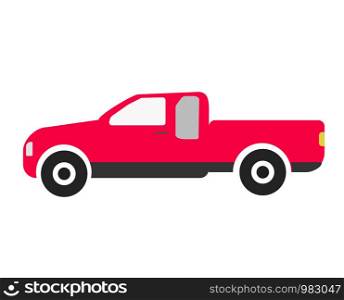 pickup truck icon on white background. flat style. red pickup truck sign for your web site design, logo, app, UI. thailand pickup symbol