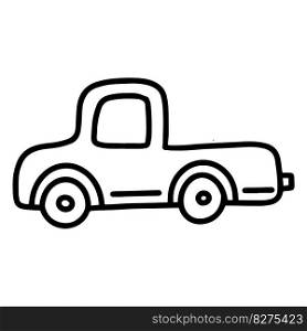 pickup truck illustration in doodle style. pickup illustration in doodle style