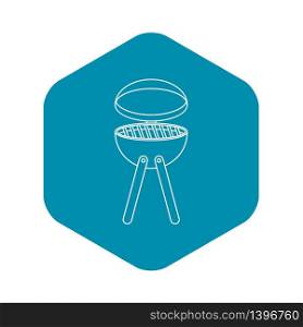 Picnic cooking barbecue device icon. Outline illustration of picnic cooking barbecue device vector icon for web. Picnic cooking barbecue device icon, outline style